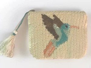 Coin Purse H&M Sequin Hummingbird Wallet Money Small Cute - Picture 1 of 6