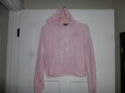 Juicy Couture Pink Cropped Velvet Hoodie Women's XS Boxy Spellout Velour