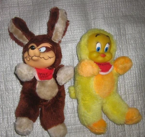 1977 Tweety Bird & Wile E Coyote Marriotts Great America Plush Vtg Warner Bros - Picture 1 of 16