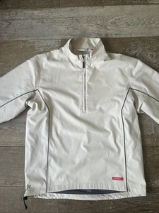 Footjoy 1/4 Zip Softshell Waterproof Rain Jacket Mens Size XL Beige Golf Jacket - Picture 1 of 10