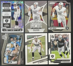 6 Card Football Lot Maxx Crosby Las Vegas Raiders Mosaic Insert, Prizm & More - Picture 1 of 6