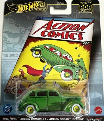 Action Comics Sedán #1 Berline Superman Hot Wheels Cultura Pop Nuevo en Paquete Foto 1 de 4