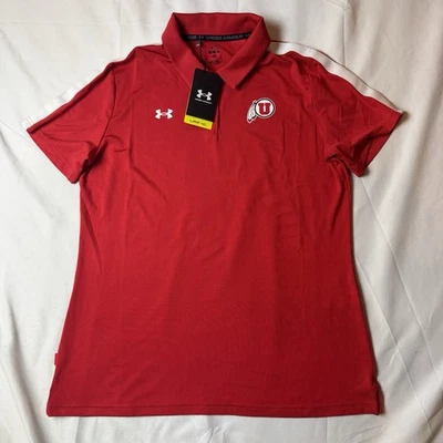 Under Armour Utah Utes S/S Polo Golf Shirt Red NEW Women's Medium NWT - Image 1 of 4