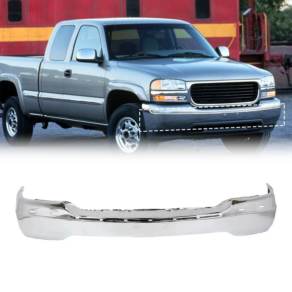 Complete Chrome Front Bumper Face Bar For  2000-2006 GMC Yukon 1999-2002 Sierra Foto 1 de 4