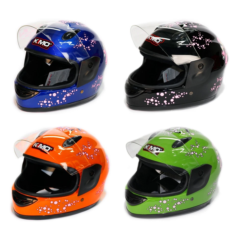 KIMO Casco Bambino con Visiera Regolabile - Caschetto integrale per Bimbo Moto Quad