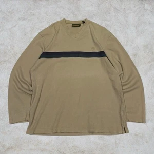 Vintage 90s Timberland Ribbed Jumper Sweater Men’s Large Beige 00s Y2K Relaxed - Picture 1 of 5