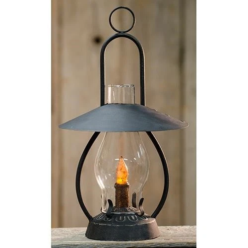 Black Barnside Lantern Flameless Cinnamon Taper Primitive Country Farmhouse CWI - Image 1 of 1