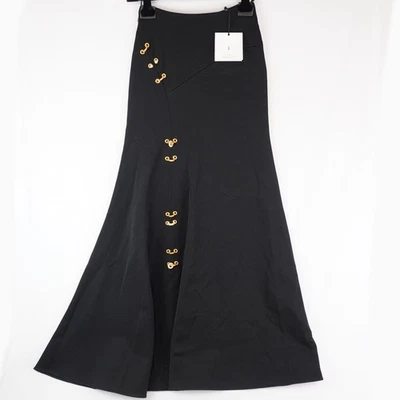 Schiaparelli Piercing Maxi Skirt In Black With Gold Hardware - Women's Size 34 - Image 1 of 4