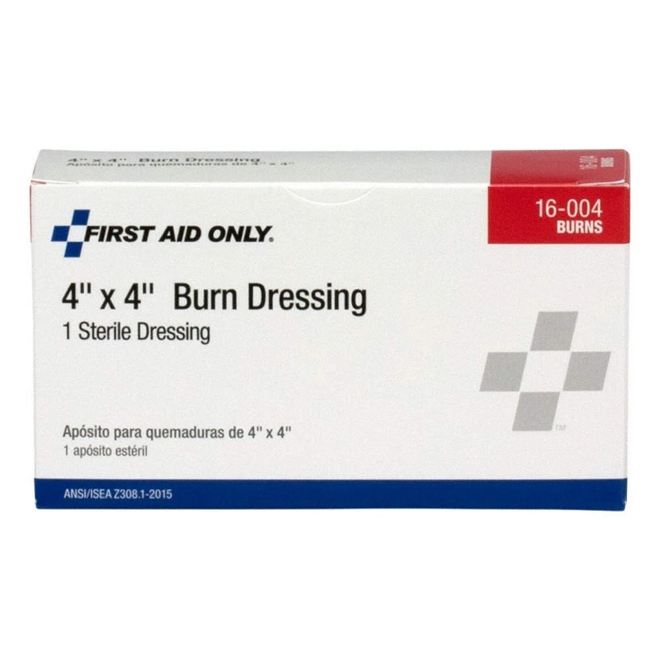 FIRST AID ONLY 16-004 Burn Dressing,White,4"L,4"W 39N950 - Image 1 of 1