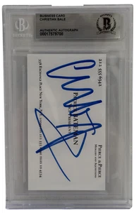 Christian Bale Signed American Psycho Business Card Autograph Slabbed Beckett - Picture 1 of 3