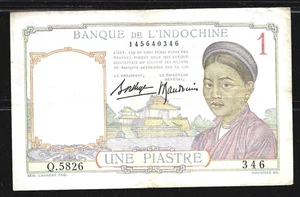 FRANZÖSISCHES INDOCHINA 1 $ PIASTRE P.54b (sehr schön) von 1936 - Bild 1 von 2