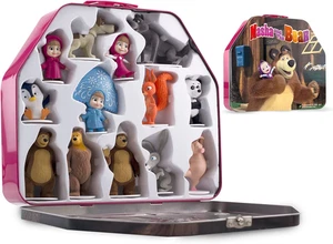 LUPPA Masha y el Oso Juguetes Juego: 13 Figuras con Caja de Lata del Oso ́S Hou - Imagen 1 de 12