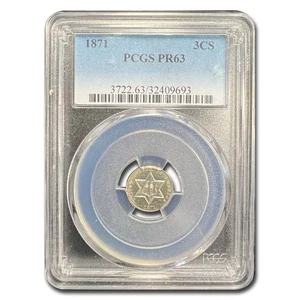 1871 Three Cent Silver PR-63 PCGS - Picture 1 of 3