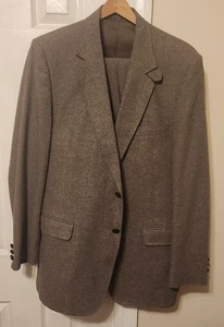 Stafford Herren 3 Teiler braun kariert 100% Wolle Anzug 44 L Sakko 34 x 32 Hose - Bild 1 von 4