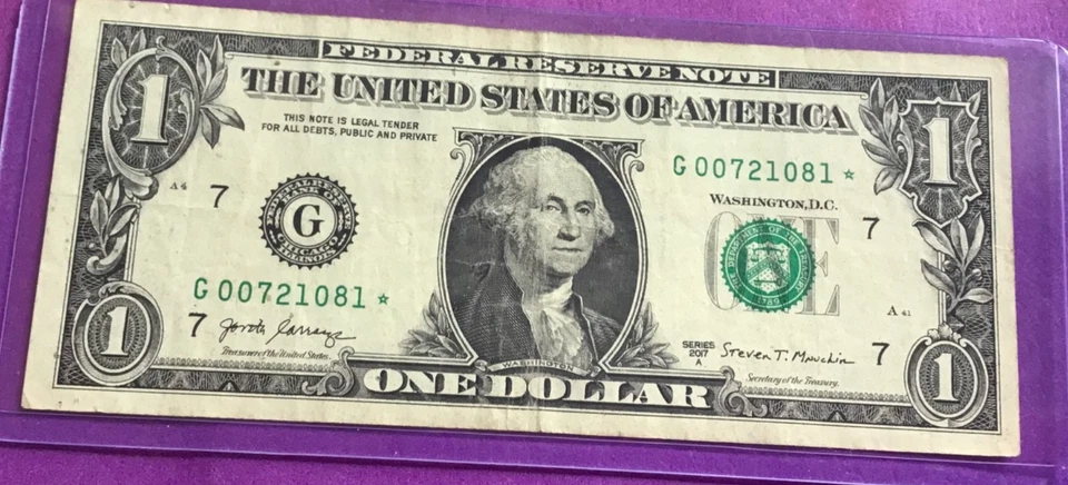 2017A DOLLAR BILL STAR NOTE G 0072 1081* - Image 1 of 2