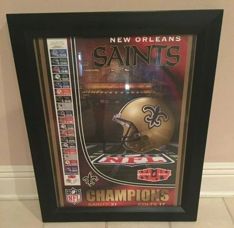 GORGEOUS NEW ORLEANS SAINTS SUPER BOWL XLIV FRAMED PRINT POSTER Cover