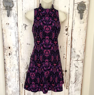 Free People Amelia Mini Size Small Purple Pink Black Wool Blend Sleeveless Dress - Image 1 of 4