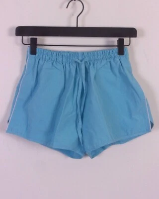 Pantalones Cortos Vintage Años 70 80 Retro Cest Joli Usados en Excelente Condición Azul Brillante Cintura Alta Talla S Foto 1 de 3