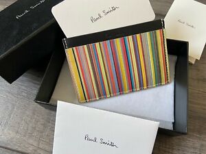 PAUL SMITH DOMINO Imprimer deux volets porte-carte Portefeuille Entièrement neuf dans sa boîte Made in Italy