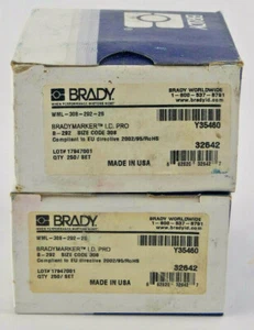 2 Boxes - Brady WML-308-292-2S Markers 250x2 32642 *BOX DAMAGE* Free Shipping - Picture 1 of 4