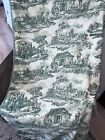 Toile Tablecloth Green Cream Cotton Italy 62 X 84 French Prairie Cottage Core