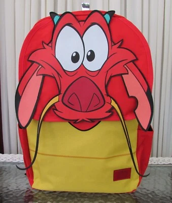Mochila de viagem escolar Disney Loungefly Mushu grande tamanho completo RARA NOVA COM ETIQUETAS - Imagem 1 de 4