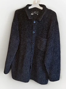 Peruvian Connection Alpaca Pima Cotton Wool Blend Long Coat Gray Size L - Picture 1 of 9