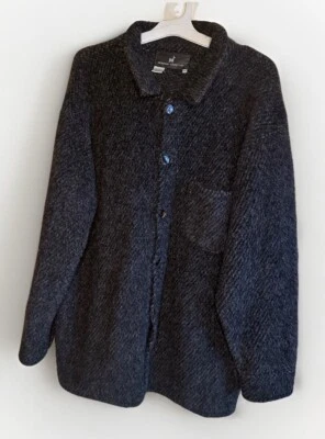 Peruvian Connection Alpaca Pima Cotton Wool Blend Long Coat Gray Size  L - Image 1 of 4