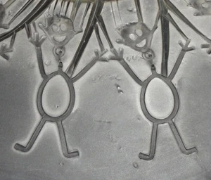 Old 12” Rubber Pewter Spin Casting Mold Boy Stick Figure © EH Earrings Pendants - Picture 1 of 12