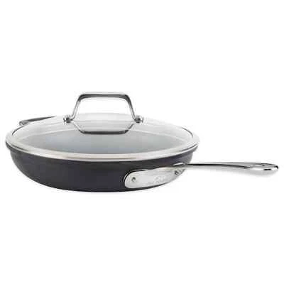 All-Clad B1 Hard Anodized Nonstick 12-Inch Fry Pan with helper Handle and Lid