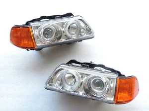 1988-1989 HONDA CIVIC 3DR HALO PROJECTOR HEADLIGHTS L+R W/ Amber corner light - Picture 1 of 9