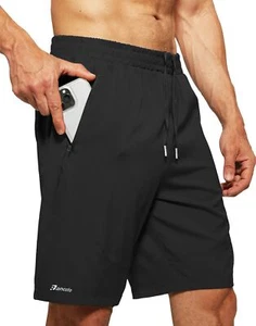 Men's Running Shorts with Zipper Pockets Lightweight Workout Shorts for Men A... - Picture 1 of 6