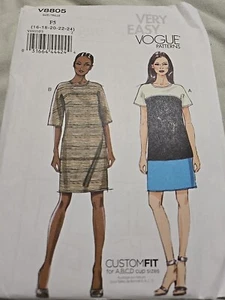 Very Easy Vogue V8805 FF Misses Fitted Pullover Dress Size (8-16) Cup Size A-D - Picture 1 of 2