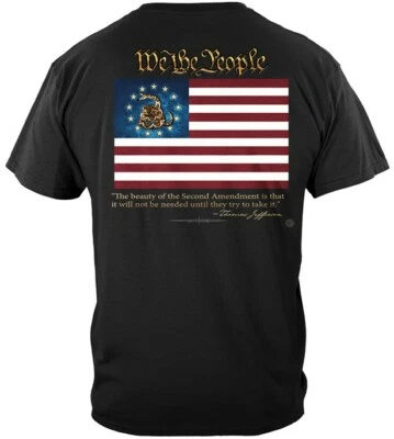 We The People Don't Tread On Me 2nd Amendment Short sleeve Shirt Betsy Ross Flag - Image 1 of 3