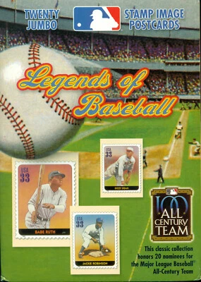 Mint Postal Booklet of 20 JUMBO Cards - Scott# U337-56 - Legends of Baseball - Image 1 of 3