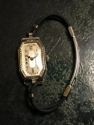 Винтажные часы Illinois 807A с механизмом 17 камнями корпус из белого золота 14 карат - Изображение 1 из 4