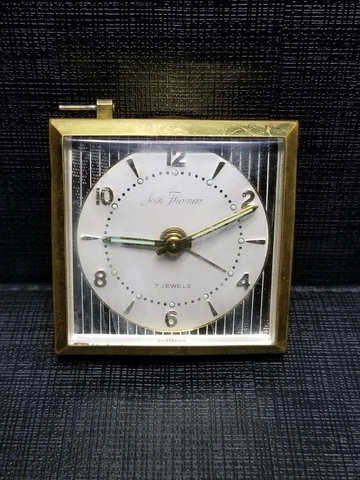 7 Jewels Seth Thomas Travel Alarm Clock Made In Germany *Parts* WORKING Cover