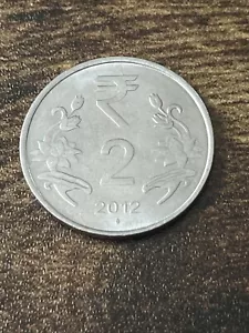 2012 India 2 Rupees Stainless Steel Actual Coin TK5857* - Picture 1 of 3