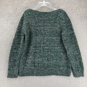 Croft & Barrow Green Gold Boat Neck Sweater Size L Sparkle Metallic Holiday - Picture 1 of 12