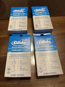 (4) Oral-B Glide Pro-Health Dental Floss Threaders Braces, 30 Count Original - Picture 1 of 2