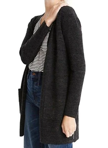 Madewell NWT Size S Donegal Kent Cardigan Sweater Dark Gray Flecked $98 SW3 - Picture 1 of 6