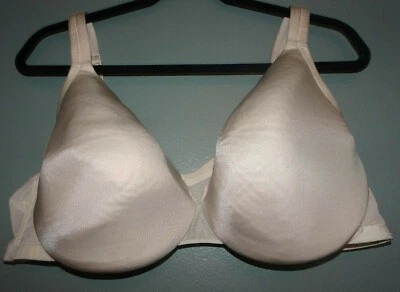 Lane Bryant Cacique 46C Cream Satin Full Coverage Bra DIMPLING CUPS - Image 1 of 2