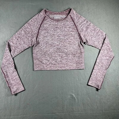 РОЗОВЫЙ Victoria's Secret бесшовный длинным рукавом укороченный верхний Athletic Wear M - Изображение 1 из 4