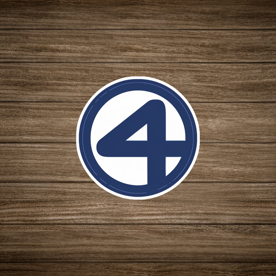 Fantastic Four Superhero Logo Sticker - Comic Book Fan Gift Idea #1813