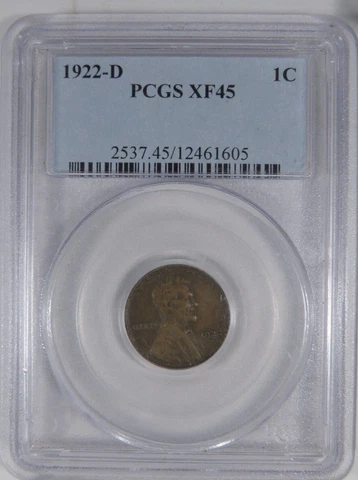 1922 D 1C PCGS XF 45 Lincoln Wheat Cent [1605] Cover