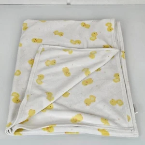 Carters White Micro Fleece Microfleece Duck Duckie Baby Blanket Lovey 35" x 30" - Picture 1 of 5