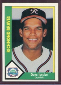 1990 CMC Baseball Dave Justice #285 Richmond Braves Rookie