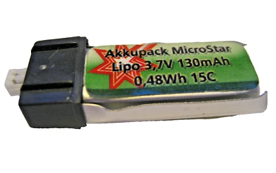 2x Lipo 3,7V 130mAh 15C Akkupack MicroStar - #140161 Micromodelle Wave 00 5220 - Bild 1 von 4