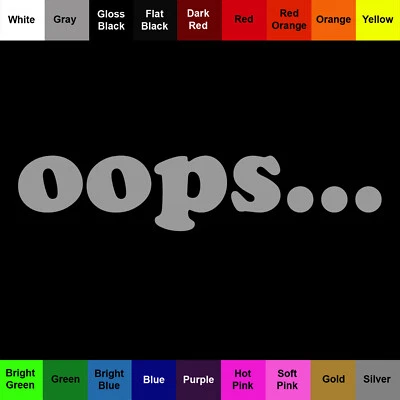 oops Sticker Decal - 2 Pack - Image 1 of 2