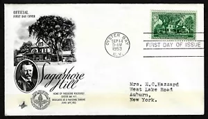 USA, SCOTT # 1023, WITH INSERT ARTCRAFT FDC COVER 1953 SAGAMORE HILL & ROOSEVELT - Picture 1 of 2